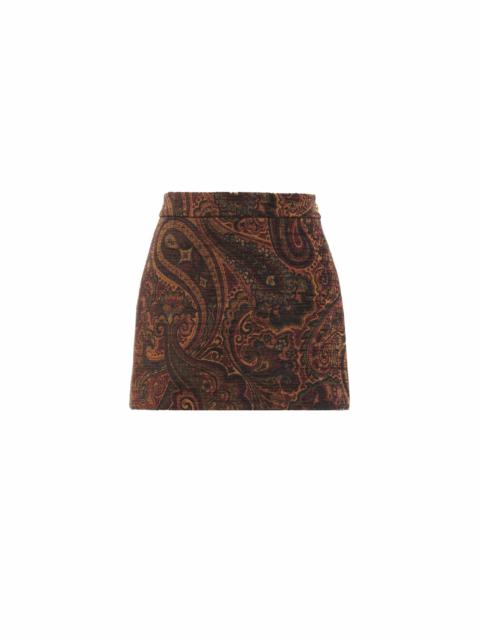 STRAIGHT MINI SKIRT IN TAPESTRY JACQUARD