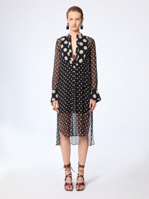 Polka Dot Silk Midi Dress