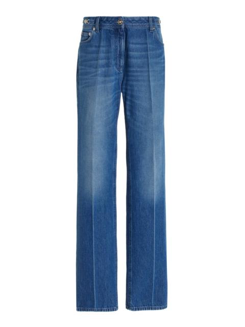 Medusa Rigid High-Rise Straight-Leg Jeans dark wash