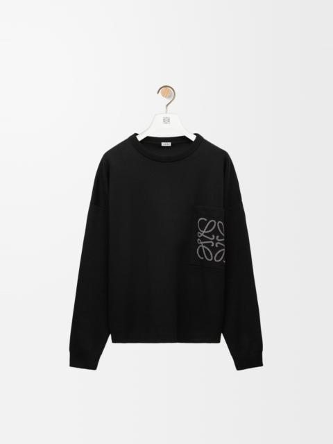 Anagram pocket sweater in cotton and viscose