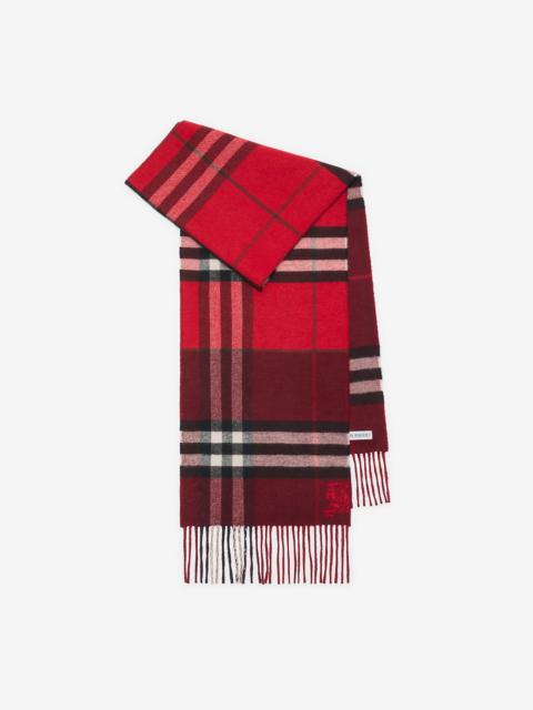 Contrast Check Cashmere Scarf