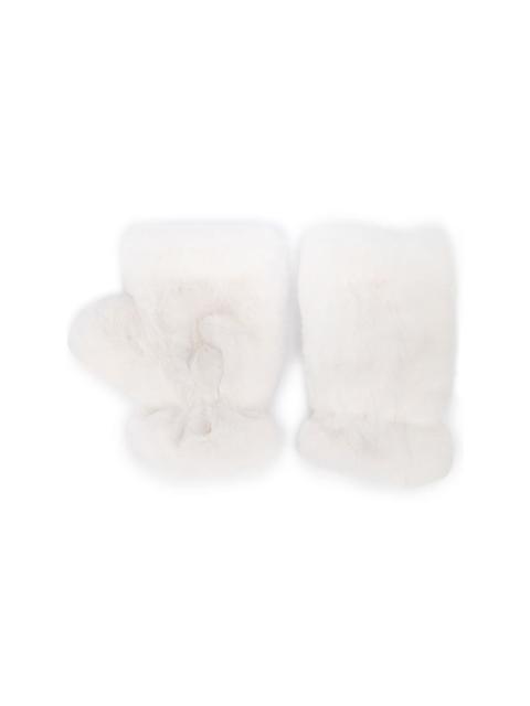 faux-fur gloves
