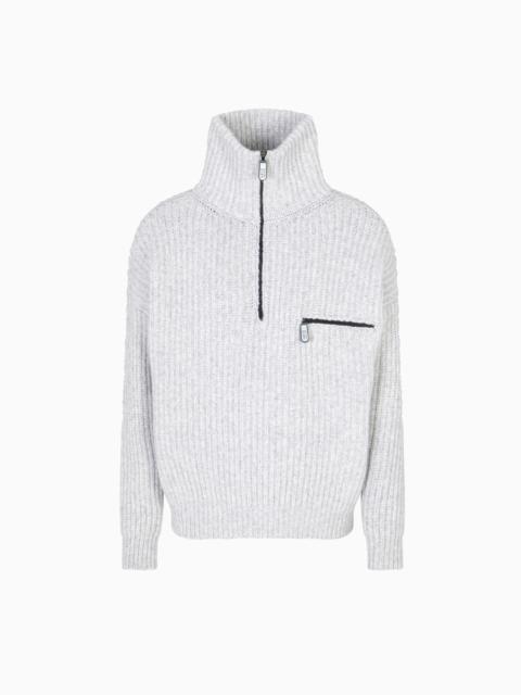 GIORGIO ARMANI NEVE PURE CASHMERE JUMPER WITH ZIP