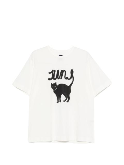cat-print T-shirt