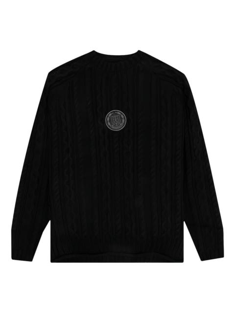 cable-knit logo-patch sweater