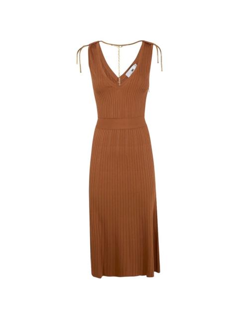 V-neck ribbed dress
