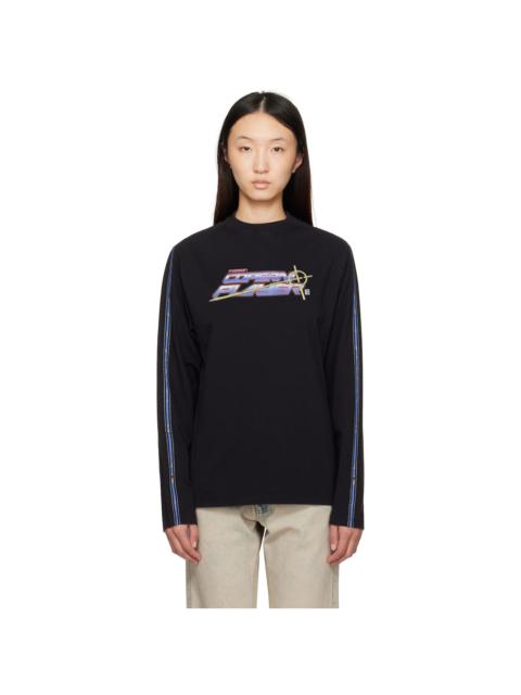 Black Slogan Long Sleeve T-shirt