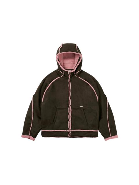 Palace Sherpa Faux Suede Hooded Jacket Fox