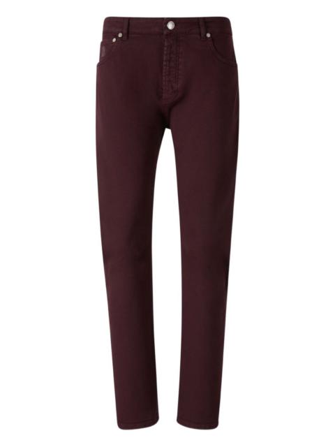 embroidered-pocket jeans