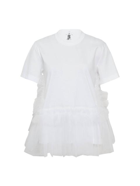 Cotton Ponte x Nylon Tulle