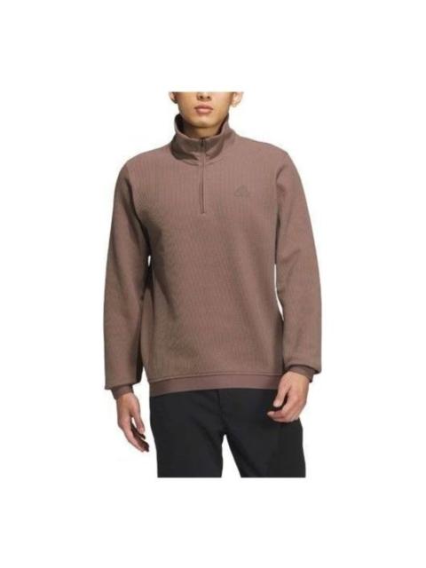 adidas Half-Zip Sleeve Sweatshirt 'Brown' IZ1590