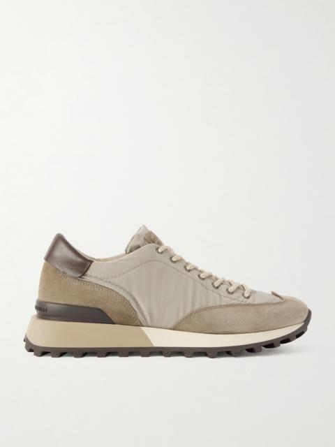 Leather And Suede-trimmed Shell Sneakers
