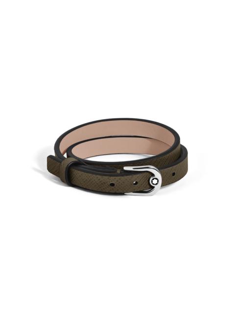 HORSESHOE BUCKLE ADJUSTABLE BRACELET IN SARTORIAL LEATHER