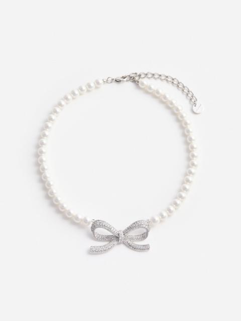 Pearl Bow Necklace