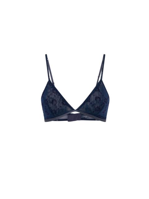 MOONOGRAM MESH FLOCK BRA