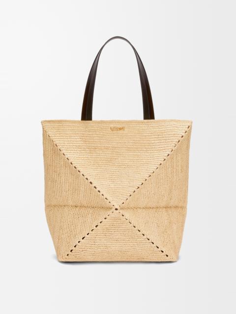 XL Puzzle Fold Tote in raffia