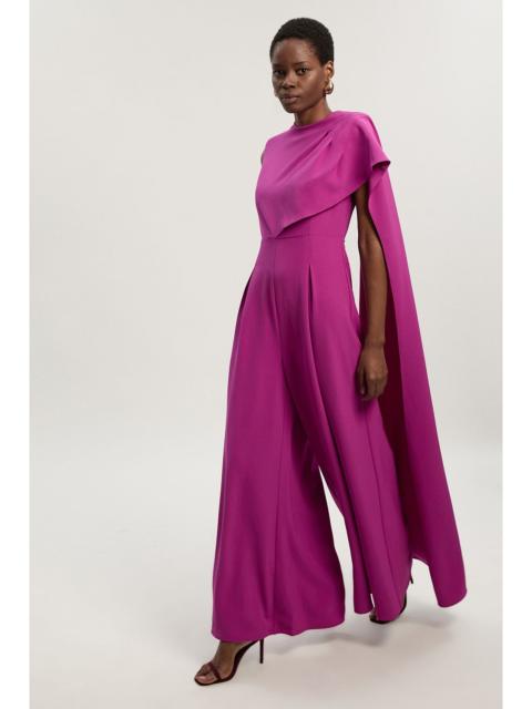 Tall Tailored Drape Cape Wide Leg Jumpsuit