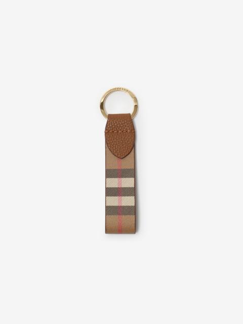 Check Leather Key Fob