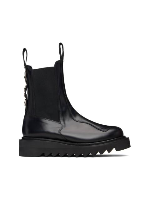 SSENSE Exclusive Black Hard Leather Chelsea Boots