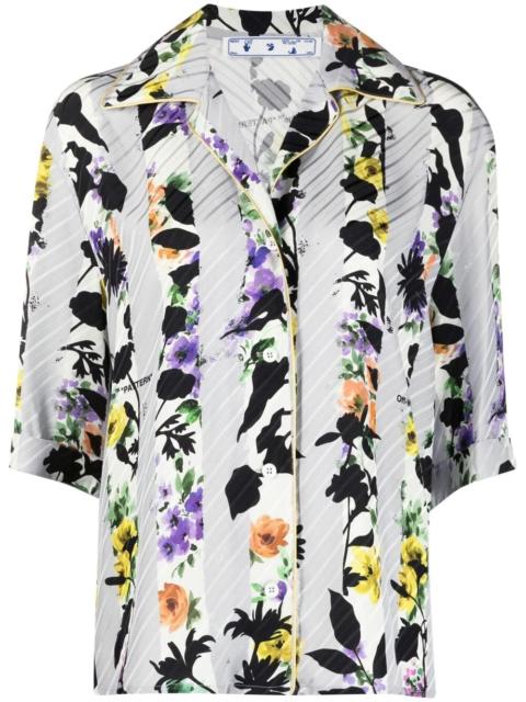 striped floral bowling shirt