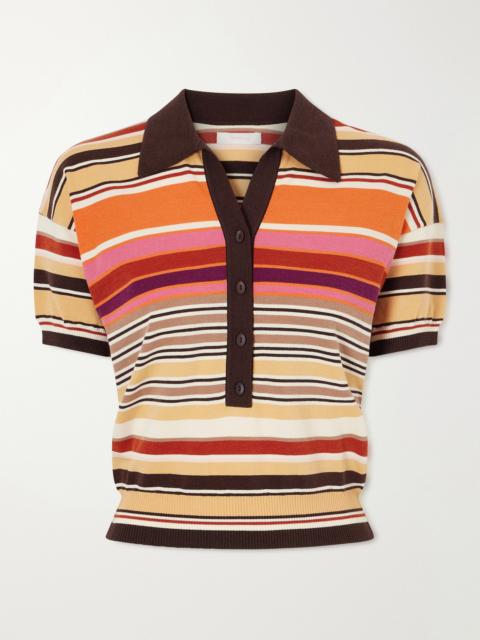 Sable Striped Jersey Polo Shirt
