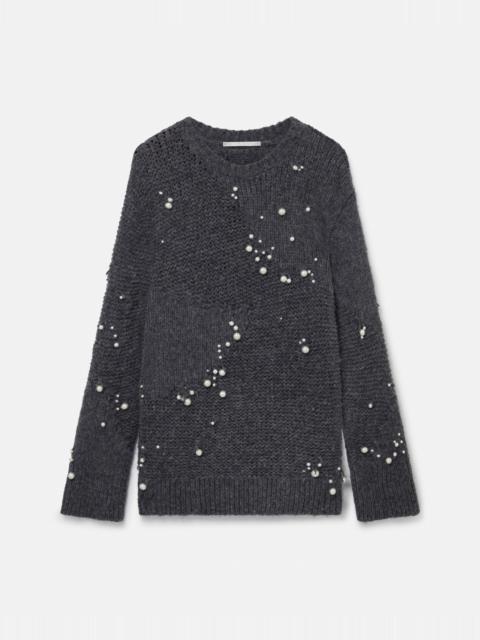 Pearl Embroidery Oversized Jumper