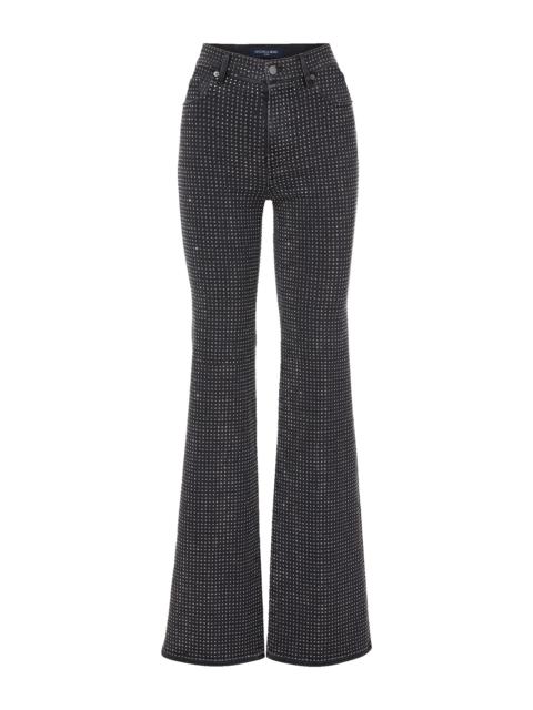 CROSBIE RHINESTONE SLIM WIDE-LEG JEAN