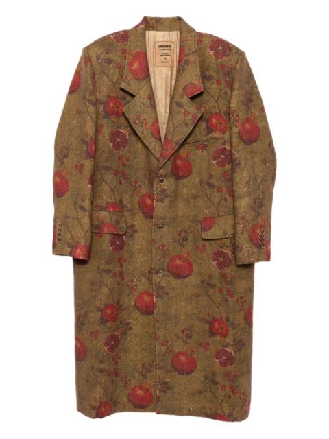 pomegrante-print coat