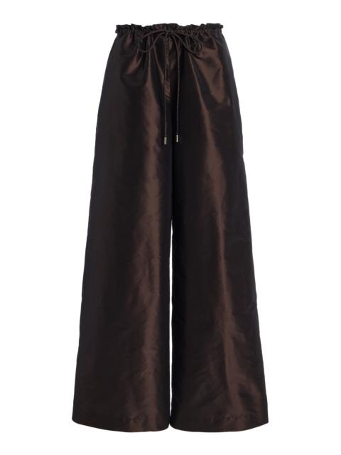 Wesley Silk Drawstring Pants brown