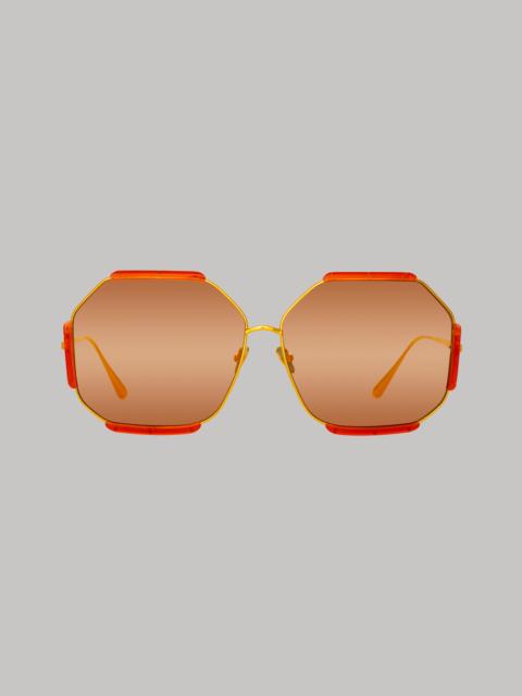 MARGOT HEXAGON SUNGLASSES IN TERRACOTTA