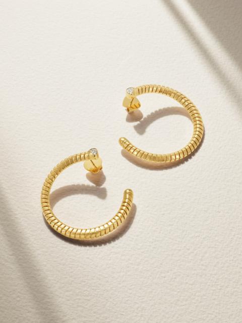 Trisolina 18-karat Gold Diamond Hoop Earrings
