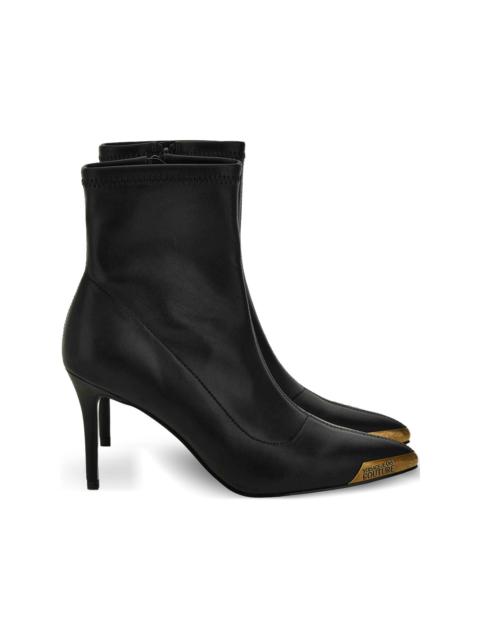 metallic-toe slip-on boots