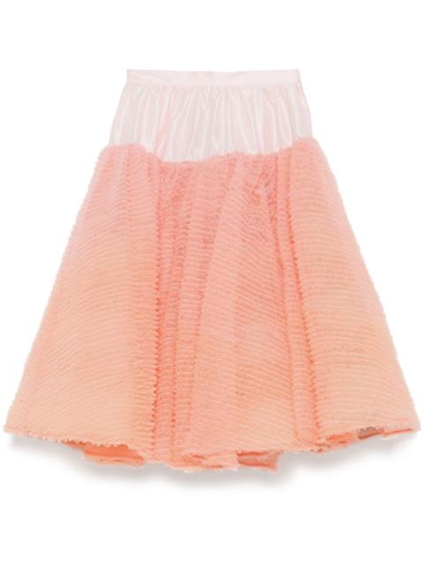 ruffled midi skirt