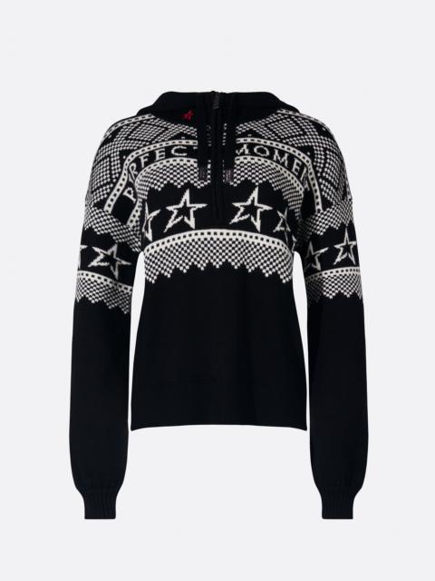 Intarsia-Knit Merino Wool Hoodie