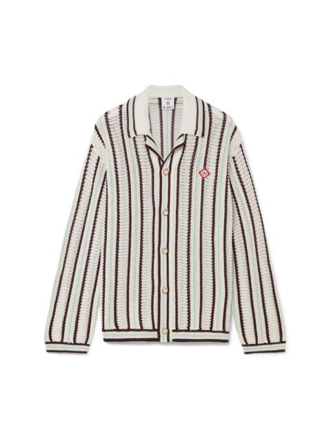 Striped Cotton Crochet Shirt | Casablanca Paris