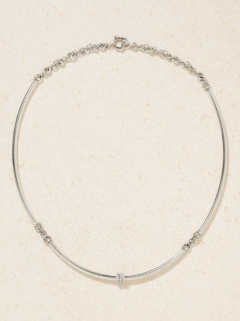Helio Tria Sterling Silver Diamond Necklace