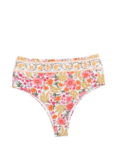 floral high-waist bikini bottom