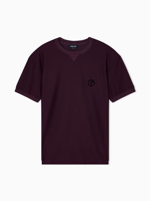 CREW-NECK T-SHIRT IN TECHNICAL WAFFLE FABRIC