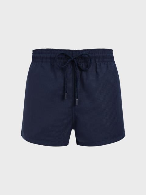 Men Short Woolen Swim Trunks Micro Carreaux- Vilebrequin x The Woolmark Company