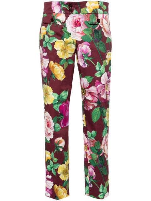 camellia-print trousers