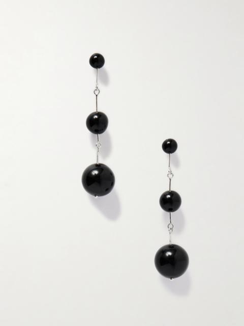 Olive Silver Onyx Earrings