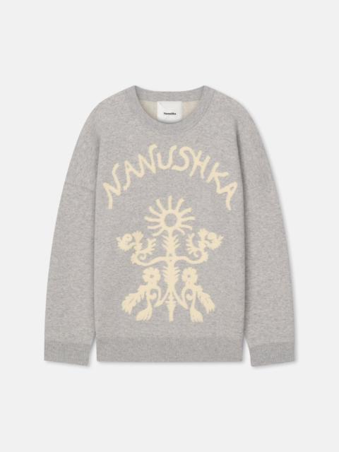 Merino and Terry Jacquard Sweater