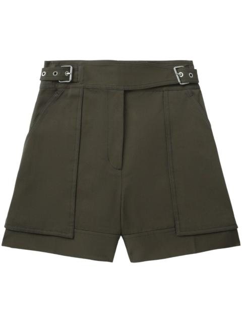 belted-waist cotton shorts