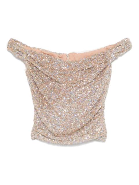 sequinned off-shoulder top