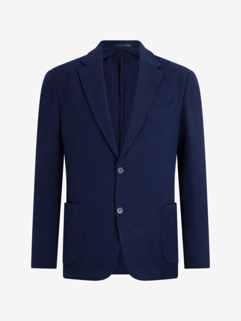 Unstructured Jacket in Navy Blue