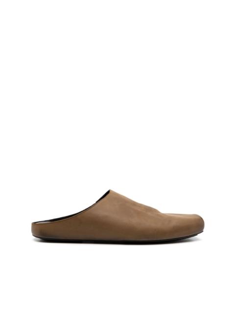 square-toe leather slippers