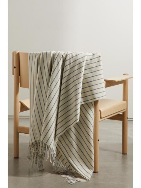 Fringed Striped Cashmere Blanket