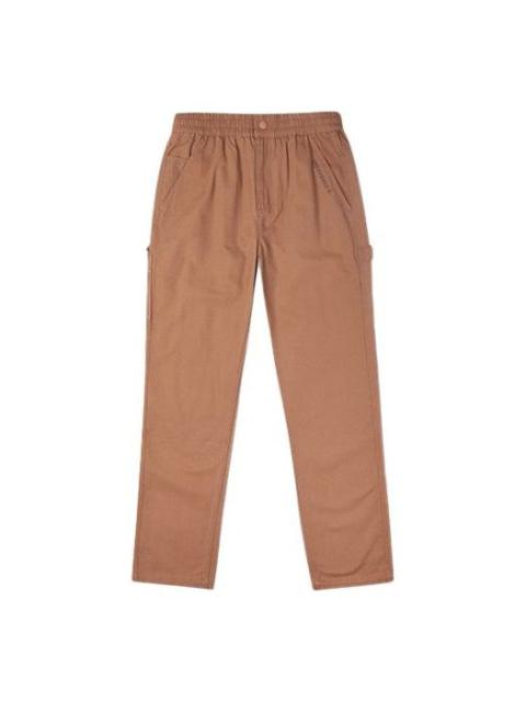 Men's Converse Logo Solid Color Straight Casual Elastic Waistband Long Pants/Trousers Brown 10020002