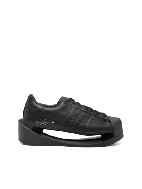 platform leather trainers
