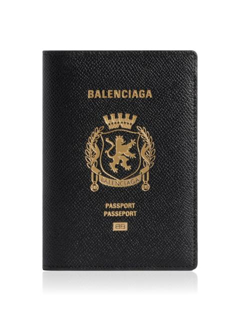 Leather Passport Holder black
